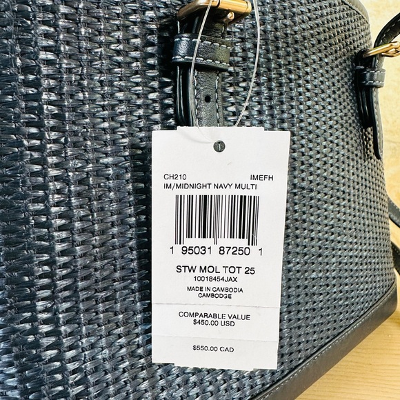 Coach Straw Mollie Small tote handbag purse & wallet Set Authentic NWT - Picture 7 of 11